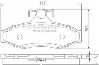 NIPPARTS Колодки тормозные DAEWOO LEGANZA 2.0/2.2 97-/NUBIRA 1.6/2.0 97- задние (572406, J3610901)