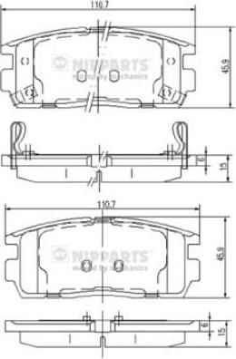 NIPPARTS Колодки тормозные зад. CHEVROLET Captiva//Antara 2,0-3,2L 06-> 1605123 (96626076, J3610905)