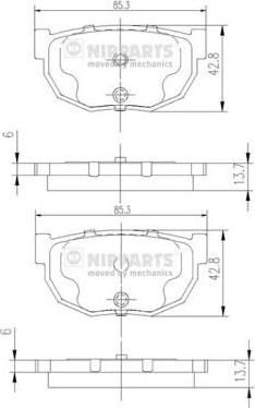 NIPParts J3611021 комплект тормозных колодок, дисковый тормоз на NISSAN BLUEBIRD Hatchback (T72, T12)