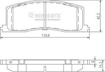 NIPPARTS Колодки тормозные зад. TOYOTA Previa 2,4L 90-99 (04466-28020, J3612011)