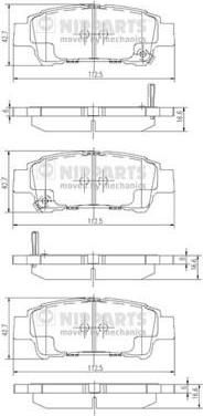 NIPPARTS Колодки тормозные зад. TOYOTA Avensis/Previa 2,0/2,4L 00-> (04466-28070, J3612019)