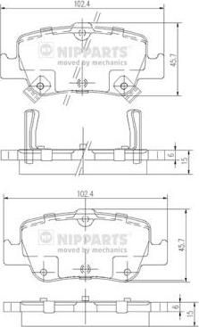 NIPPARTS Колодки тормозные TOYOTA AURIS 1.33-2.2 07- (Великобритания) задние (0446602180, J3612033)
