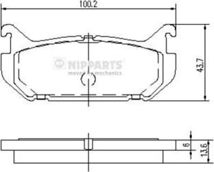 NIPPARTS Колодки тормозные MAZDA 626 1.8-2.5 91-97/MX-6 92-/XEDOS 6 92- задние (GAYE-26-43ZA, J3613007)