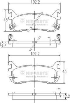 NIPParts J3613012 комплект тормозных колодок, дисковый тормоз на MAZDA 323 F VI (BJ)