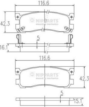 NIPParts J3613013 комплект тормозных колодок, дисковый тормоз на MAZDA MPV I (LV)