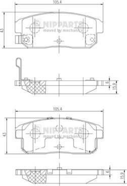 NIPPARTS Колодки тормозные MAZDA RX8 2.6 03-/SUZUKI IGNIS 1.3/1.5 00- задние (5580060J00, J3613018)