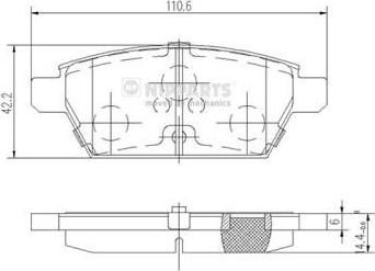 NIPPARTS Колодки торм. MAZDA 6 2.0/2.3/2.5 05- зад. (GPYB-26-48Z, J3613019)