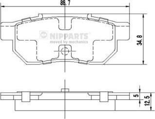 NIPParts J3614002 комплект тормозных колодок, дисковый тормоз на HONDA ACCORD III (CA)