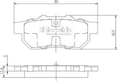 NIPPARTS Колодки тормозные зад. HONDA Civic IV/CRX III 1,6L 91-98 (43022SR2030, J3614007)