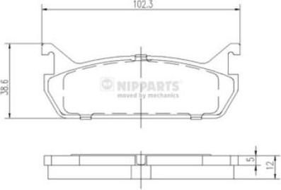 NIPParts J3616001 комплект тормозных колодок, дисковый тормоз на DAIHATSU APPLAUSE II (A101)