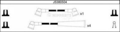 NIPParts J5380504 комплект проводов зажигания на HYUNDAI PONY седан (X-1)