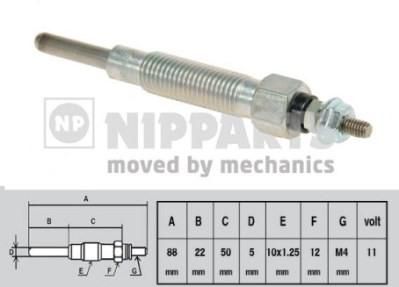 NIPParts J5711009 свеча накаливания на HYUNDAI H100 автобус (P)