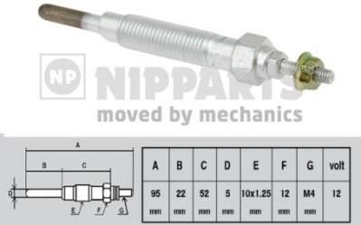 NIPParts J5715000 свеча накаливания на HYUNDAI H100 автобус (P)
