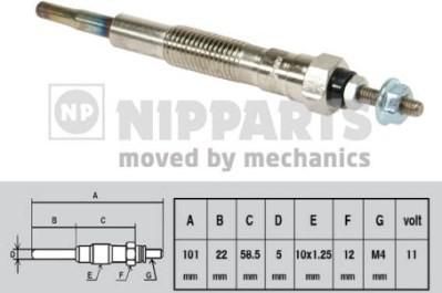 NIPParts J5718000 свеча накаливания на MAZDA 323 F VI (BJ)