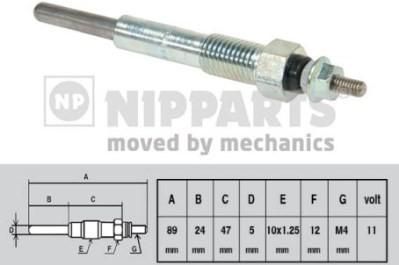 NIPParts J5719001 свеча накаливания на OPEL CAMPO (TF_)