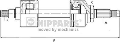 NIPParts N2800501 приводной вал на HYUNDAI ACCENT седан (X-3)