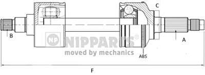 NIPParts N2804001 приводной вал на HONDA CIVIC VI Hatchback (EJ, EK)