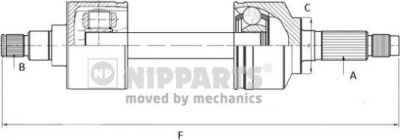 NIPParts N2810501 приводной вал на HYUNDAI ACCENT седан (X-3)