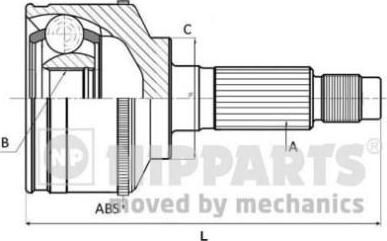 NIPPARTS ШРУС HYUNDAI MATRIX 1.5 01- +ABS нар.компл. (N2820524)