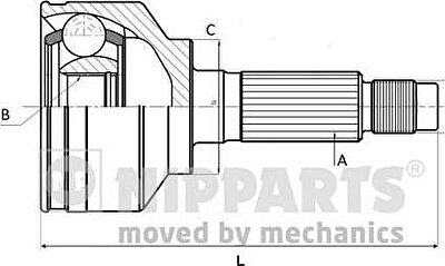 NIPParts N2823033 шарнирный комплект, приводной вал на MAZDA 3 седан (BL)