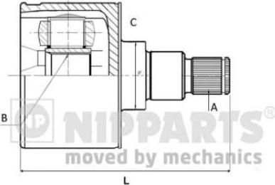 NIPParts N2834005 шарнирный комплект, приводной вал на HONDA CIVIC VI Hatchback (EJ, EK)