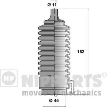 NIPParts N2845009 комплект пылника, рулевое управление на MITSUBISHI LANCER F II (A17_)