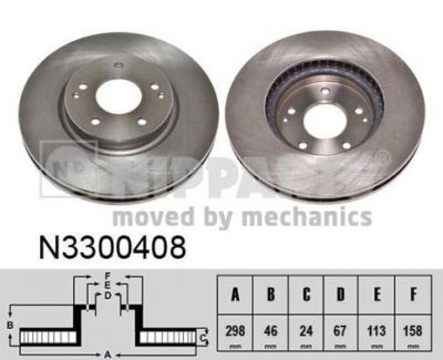 NIPParts N3300408 тормозной диск на SSANGYONG KORANDO