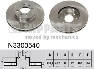 NIPParts N3300540 тормозной диск на KIA RIO III седан (UB)