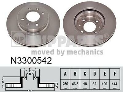 NIPParts N3300542 тормозной диск на HYUNDAI i20 (PB, PBT)