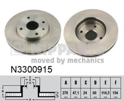 NIPPARTS Диск тормозной передний CHEVROLET EPICA 05- (96329364, N3300915)