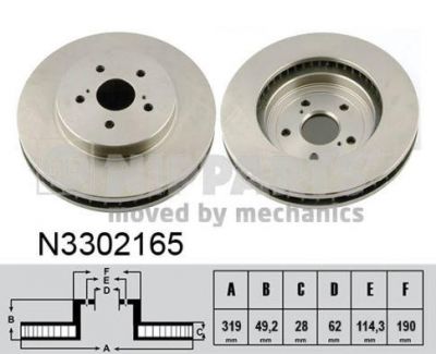 NIPPARTS Диск тормозной перед Lexus RX300 400 03- (4351248081, N3302165)