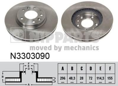 NIPPARTS Диск тормозной MAZDA CX-7 06-/CX-9 07- передний (L2063325XA, N3303090)