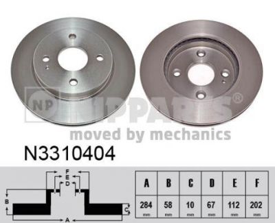 NIPParts N3310404 тормозной диск на SSANGYONG KORANDO