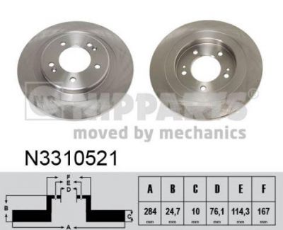 NIPPARTS Диск тормозной HYUNDAI i40 16 задн. 11- (N3310521)