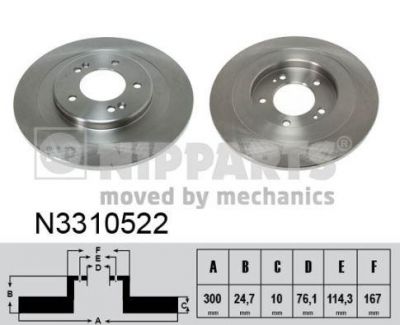 NIPParts N3310522 тормозной диск на HYUNDAI i40 CW (VF)