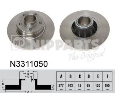 NIPParts N3311050 тормозной диск на NISSAN PRIMASTAR фургон (X83)