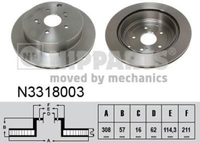 NIPPARTS Диск тормозной SUZUKI GRAND VITARA 1.6-3.2 05- задний вент. (5561177K01, N3318003)