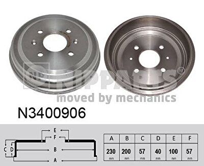NIPParts N3400906 тормозной барабан на CHEVROLET AVEO седан (T200)