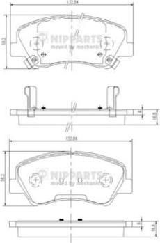 NIPParts N3600546 комплект тормозных колодок, дисковый тормоз на HYUNDAI GENESIS (DH)