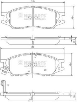 NIPPARTS Колодки торм пер Nissan Almera Classic (4106095F0B, N3601097)