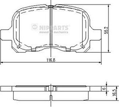 NIPPARTS Колодки тормозные передние TOYOTA COROLLA 97-02 (04465-02040, N3602129)