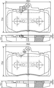 NIPPARTS Колодки тормозные LEXUS GS 300/450h/460 05- передние (0446530410, N3602134)