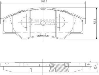 NIPPARTS Колодки тормозные перед. TOYOTA Hilux 05-> (044650K160, N3602137)