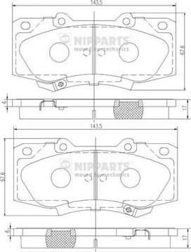 NIPParts N3602147 комплект тормозных колодок, дисковый тормоз на TOYOTA HILUX III пикап (KUN_, TGN_, LAN_, GGN_)