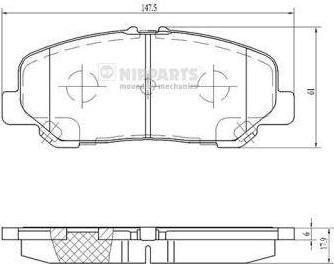 NIPParts N3602151 комплект тормозных колодок, дисковый тормоз на TOYOTA ALPHARD / VELLFIRE (GGH2_, ANH2_, ATH2_)