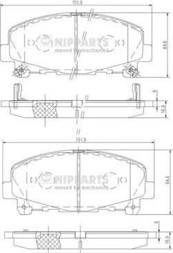 NIPPARTS Колодки тормозные передние Honda Accord IX 2,4L 08-> (45022TL0G51, N3604069)