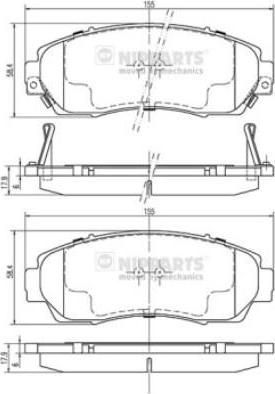 NIPParts N3604073 комплект тормозных колодок, дисковый тормоз на HONDA CR-V III (RE)