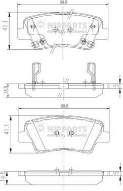 NIPPARTS Колодки тормозные зад. HYUNDAI Solaris/Sonata V/Tucson//Soul 08-> (583022KA10, N3610311)