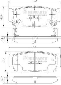 NIPParts N3610402 комплект тормозных колодок, дисковый тормоз на SSANGYONG KYRON