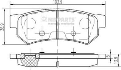 NIPParts N3610907 комплект тормозных колодок, дисковый тормоз на CHEVROLET NUBIRA седан